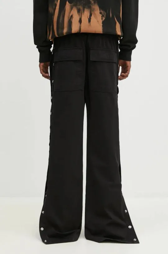 Rick Owens cotton trousers Pusher black color DU02D2393.TW