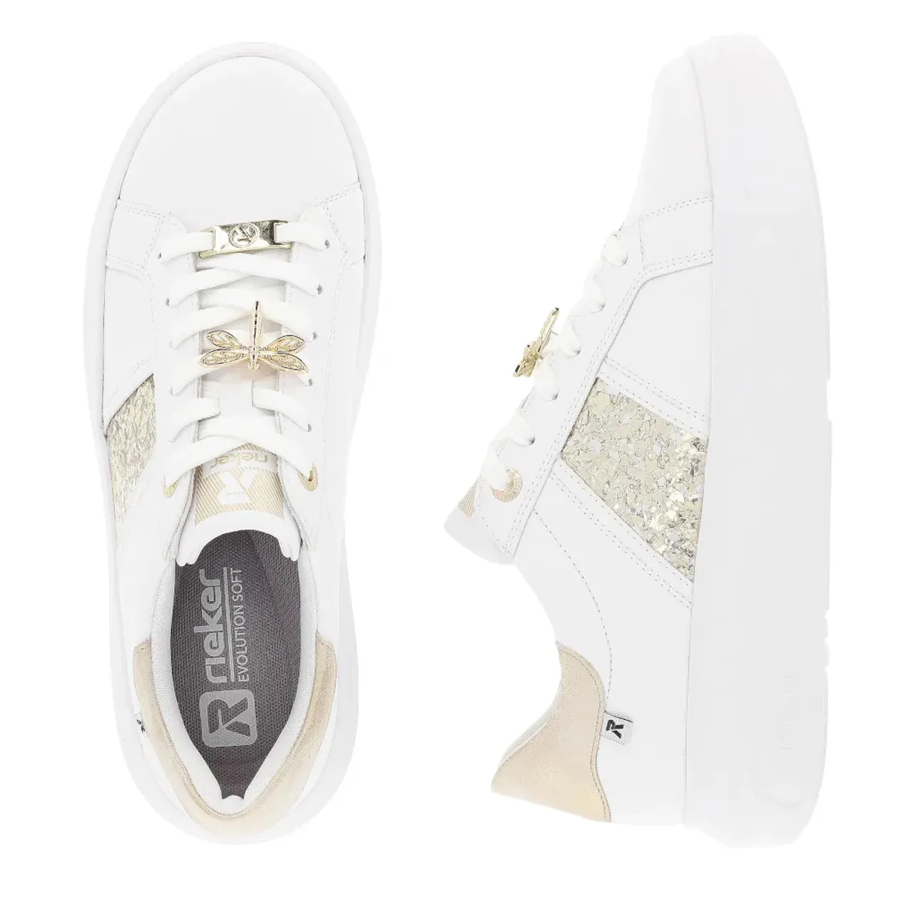 Rieker Evolution W1202-82 White & Gold Sneaker