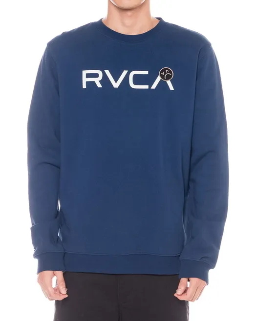 RVCA  |Crew Neck Unisex Long Sleeves Plain Logo Sweatshirts