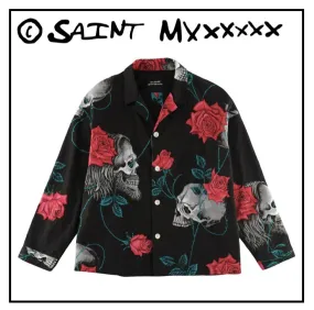 Saint Mxxxxxx  |Unisex Street Style Long Sleeves Cotton Shirts