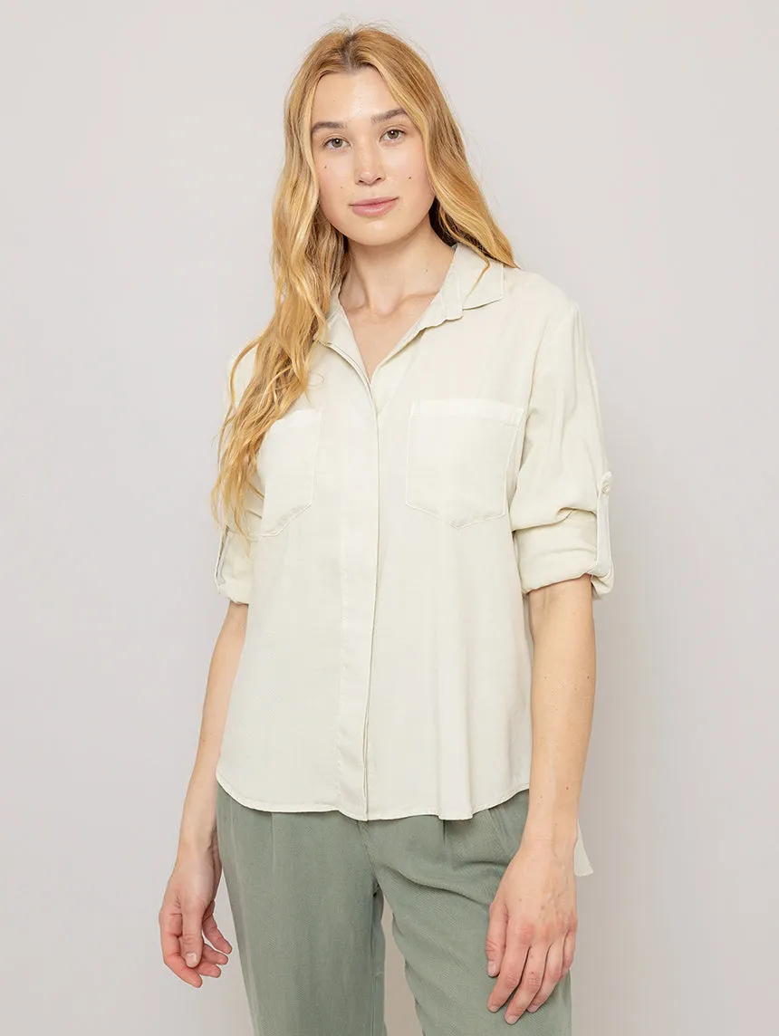 Split Back Button Down Shirt - Cliffside