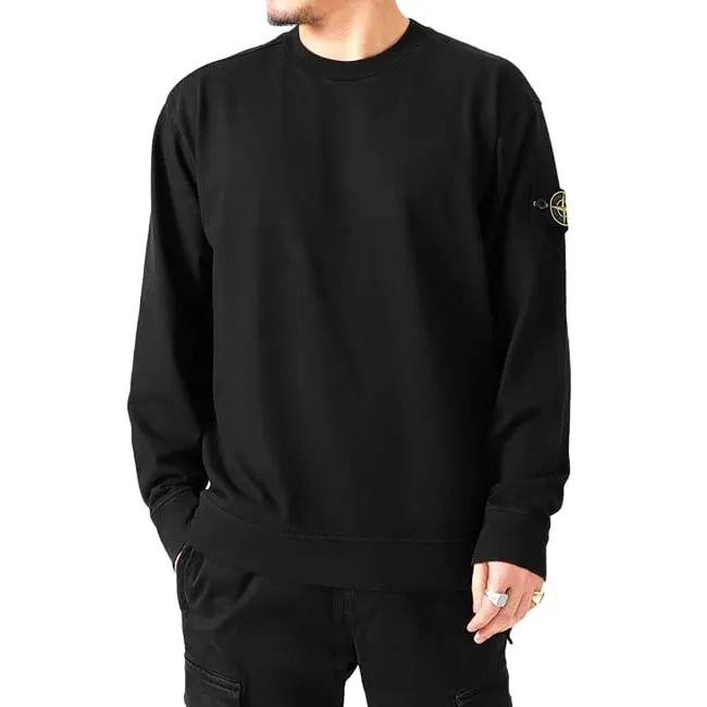 STONE ISLAND  |Crew Neck Long Sleeves Cotton Logos on the Sleeves