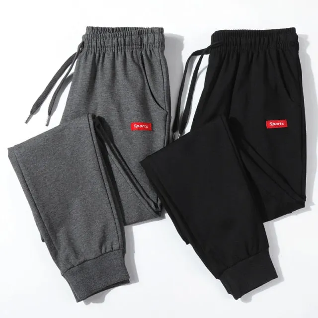 streetwear Pants Fashion Pencil linen Pants Men Full Length Drawstring Trousers For Men Casual Pants