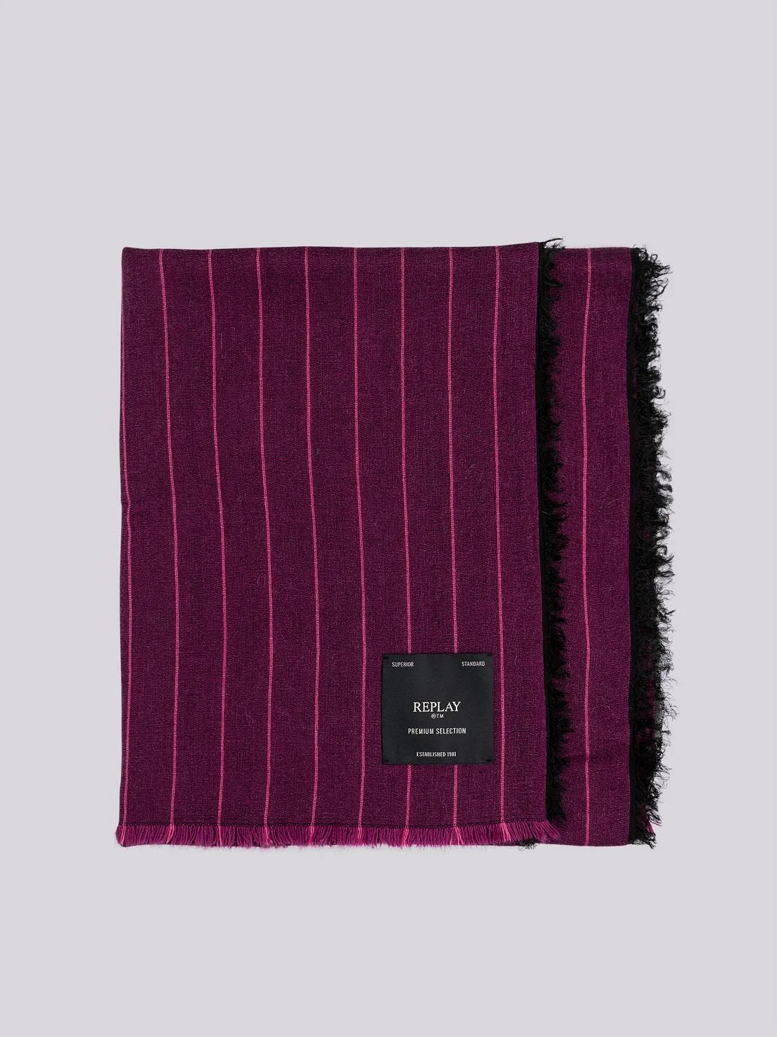 STRIPED WOOL-BLEND SCARF