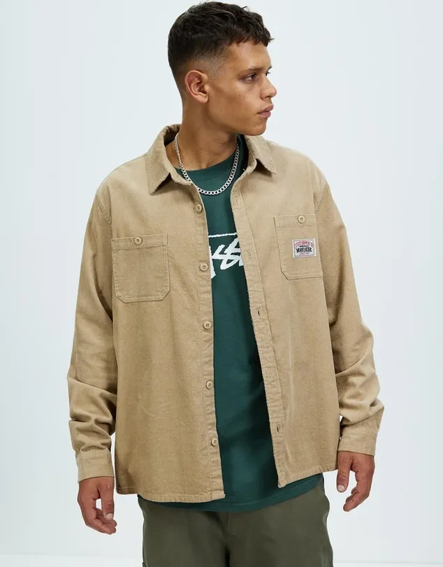 STUSSY  |Corduroy Street Style Long Sleeves Plain Cotton Logo