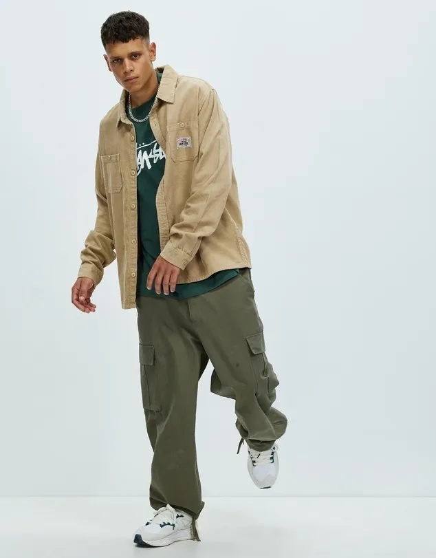 STUSSY  |Corduroy Street Style Long Sleeves Plain Cotton Logo