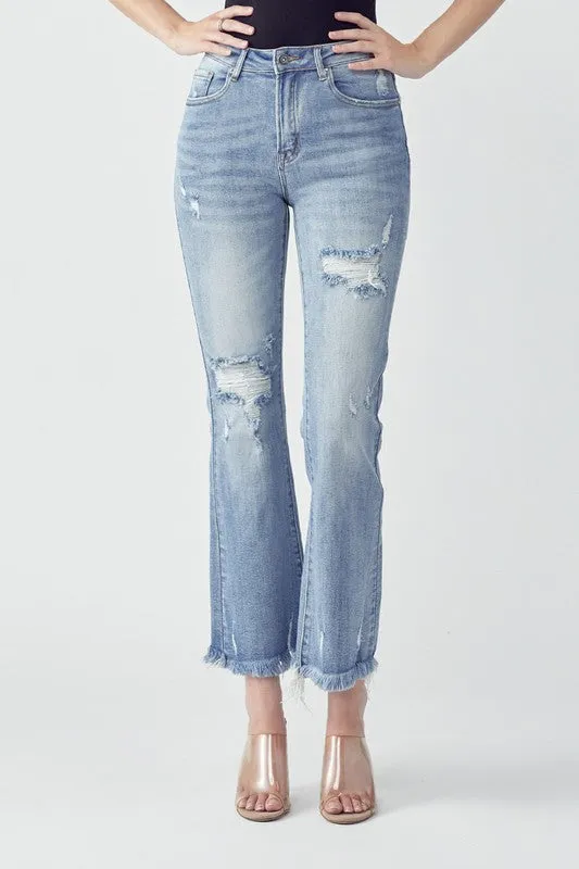 Take It All In Ankle Flare Jeans