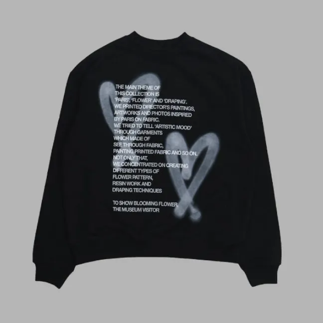 THE MUSEUM VISITOR  |Heart Unisex Street Style U-Neck Long Sleeves Plain