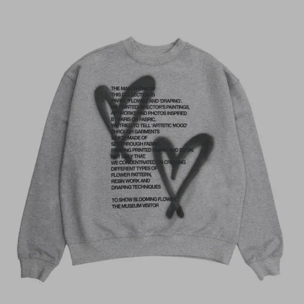 THE MUSEUM VISITOR  |Heart Unisex Street Style U-Neck Long Sleeves Plain