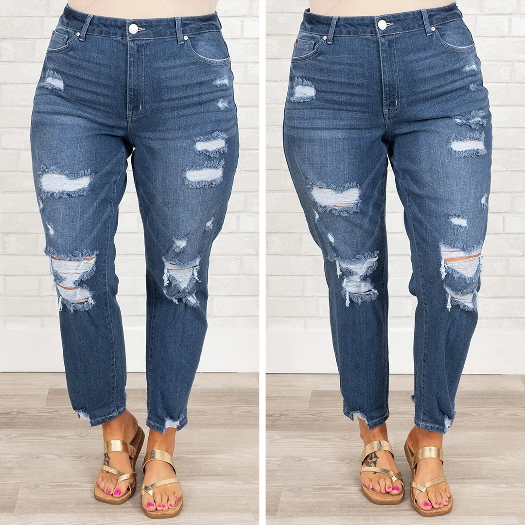 Trust In Our Love Jeans, Medium Wash