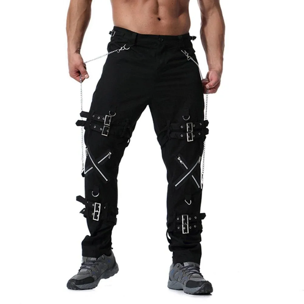 Vintage Men's Joggers Punk Rock Cargo Pants