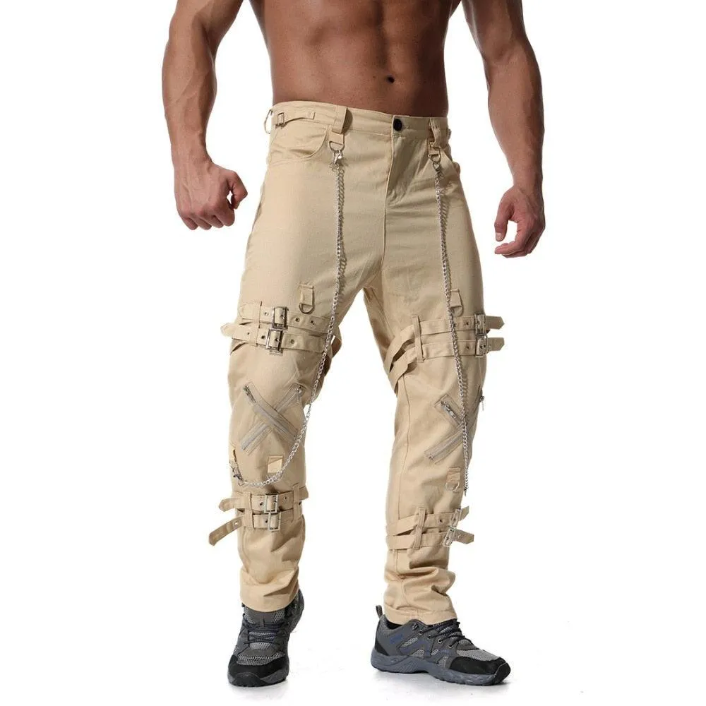 Vintage Men's Joggers Punk Rock Cargo Pants