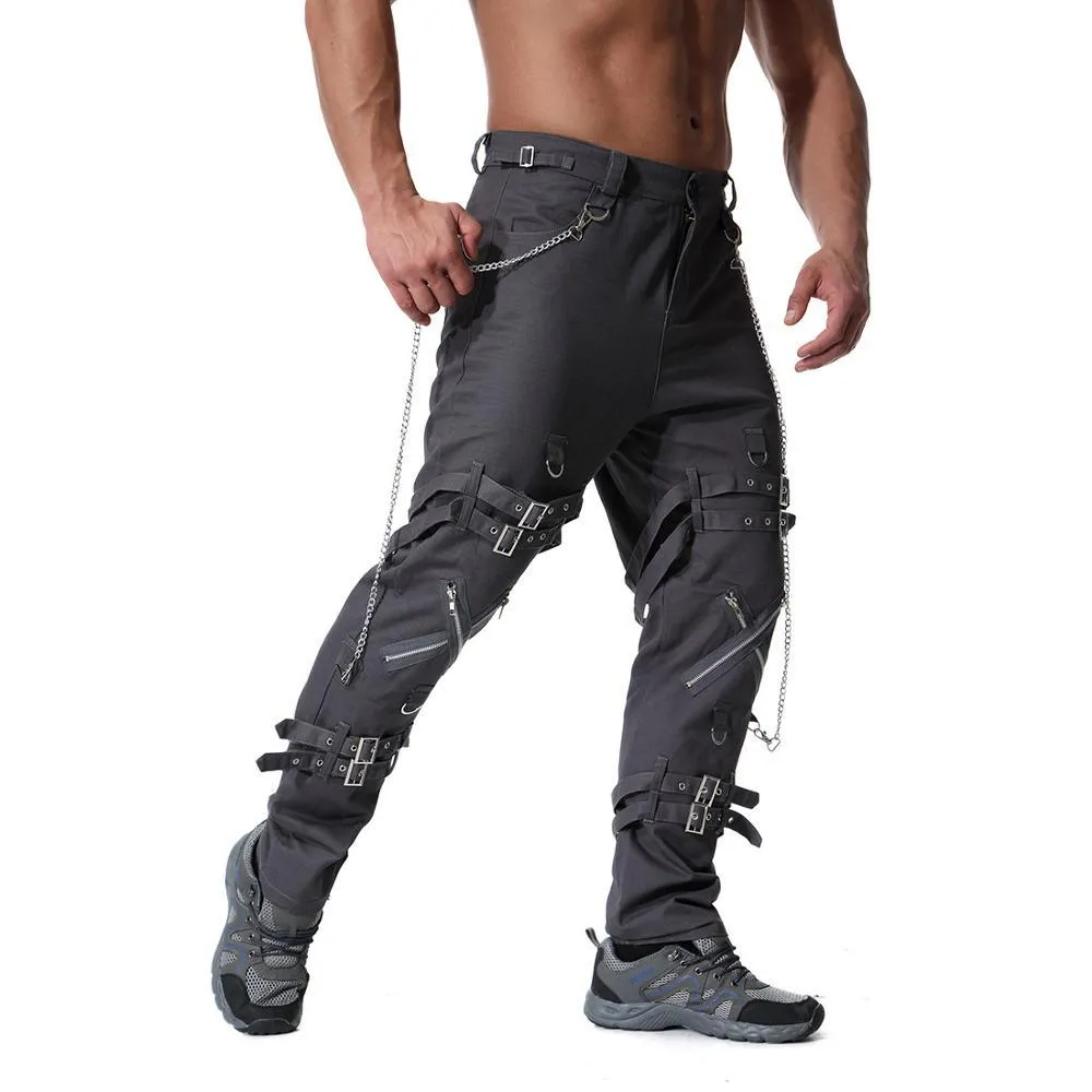 Vintage Men's Joggers Punk Rock Cargo Pants