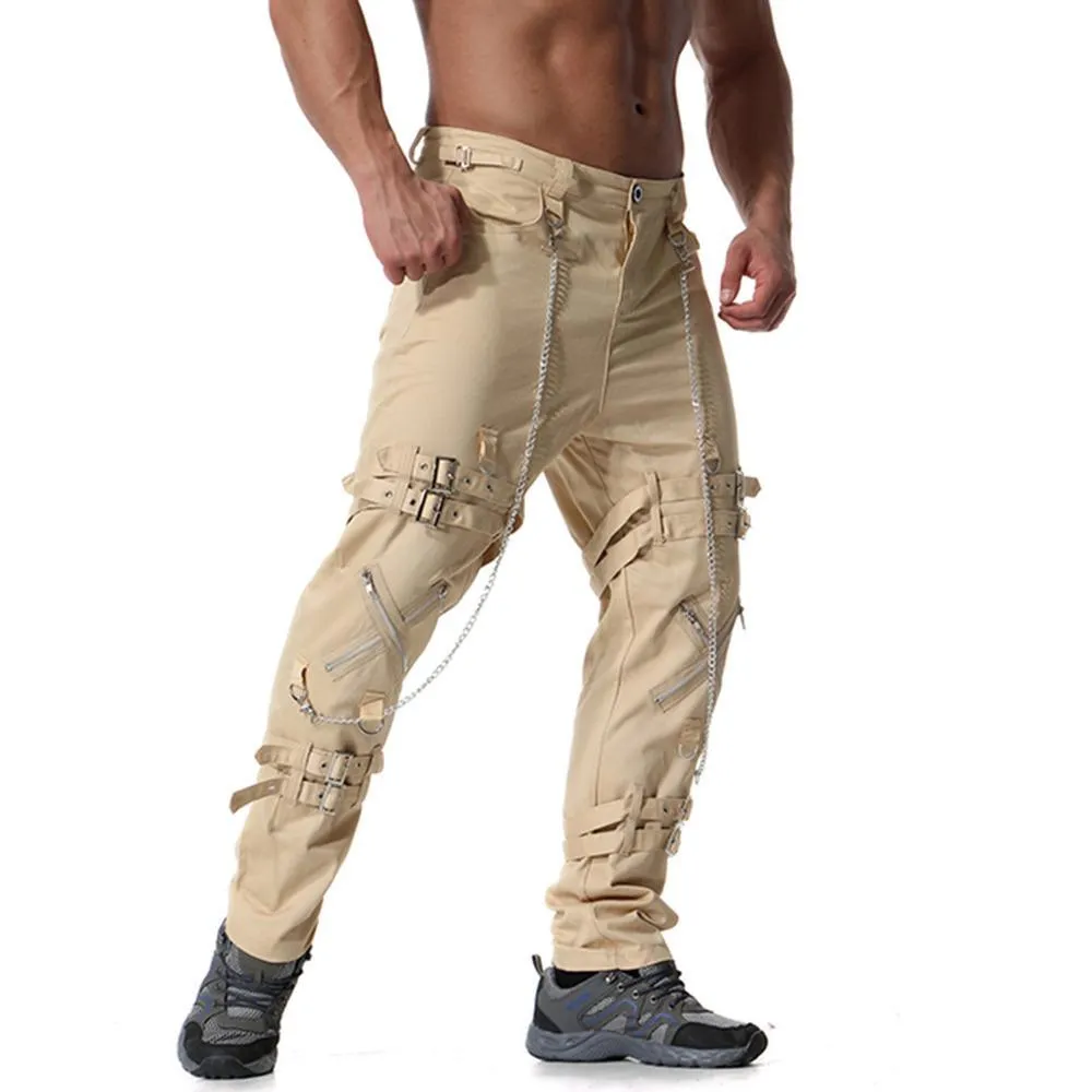 Vintage Men's Joggers Punk Rock Cargo Pants