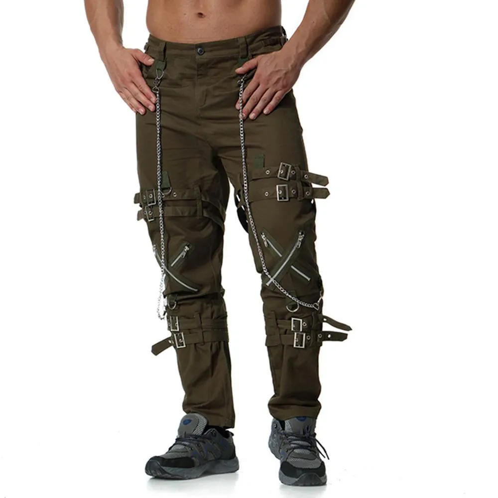 Vintage Men's Joggers Punk Rock Cargo Pants