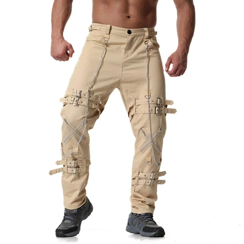 Vintage Men's Joggers Punk Rock Cargo Pants