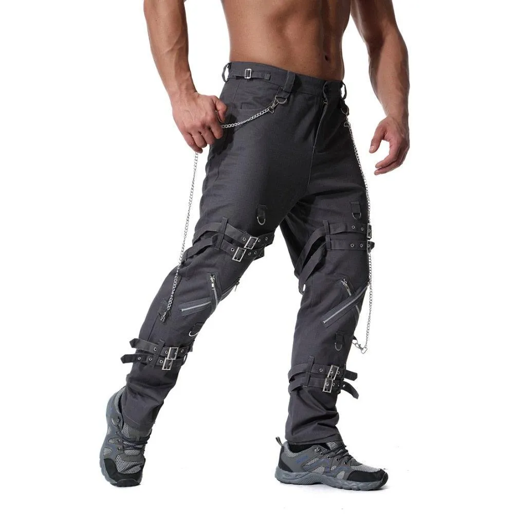 Vintage Men's Joggers Punk Rock Cargo Pants