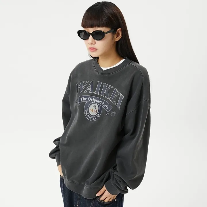 Wai Kei  |Unisex Street Style V-Neck Long Sleeves Plain Cotton Medium