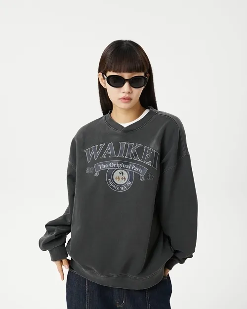 Wai Kei  |Unisex Street Style V-Neck Long Sleeves Plain Cotton Medium