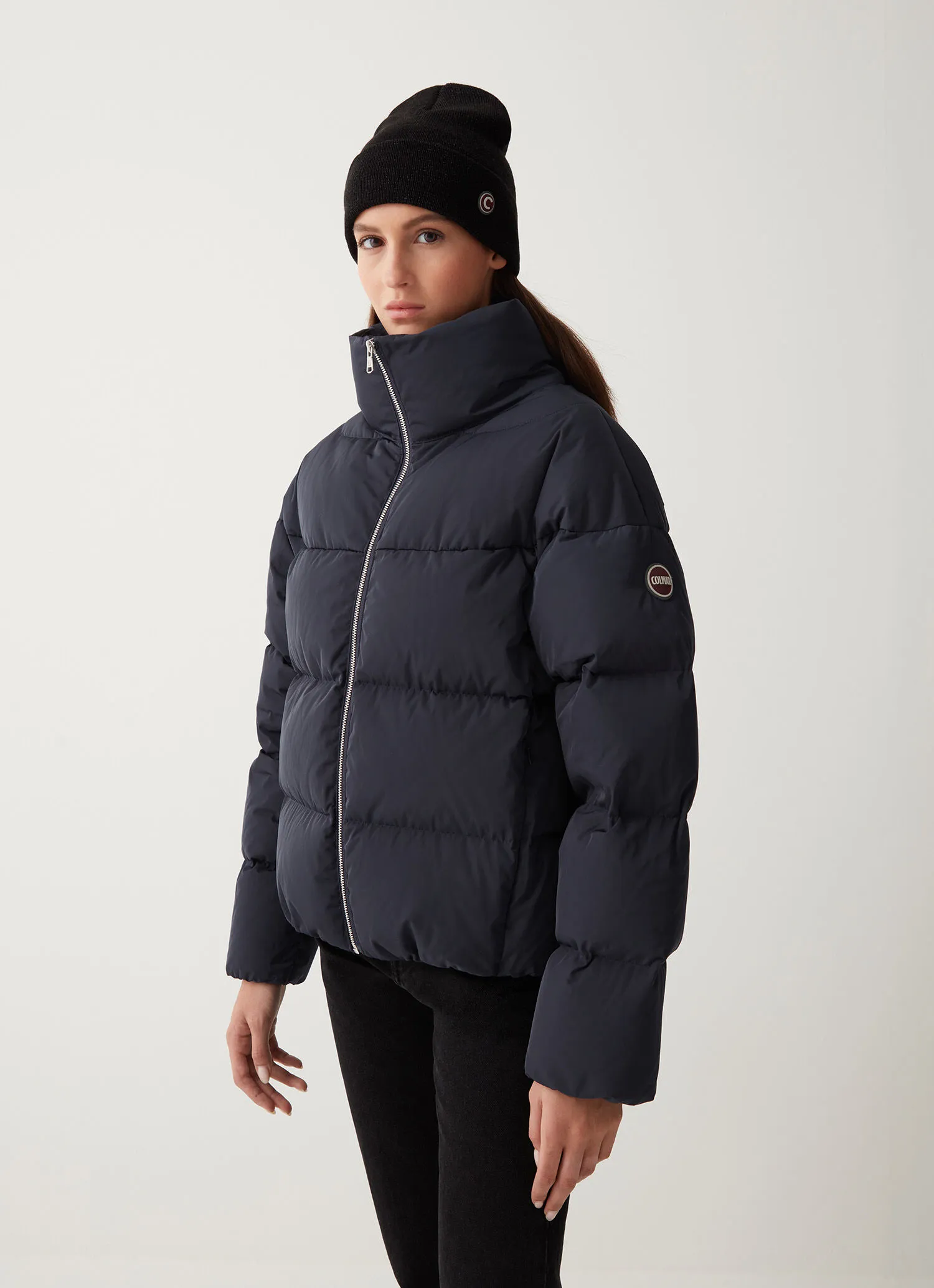 Winter down jacket with large quilting-