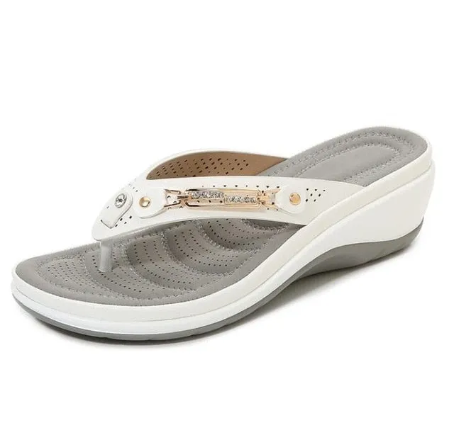 Women Outside Platform Leisure Flip Flops