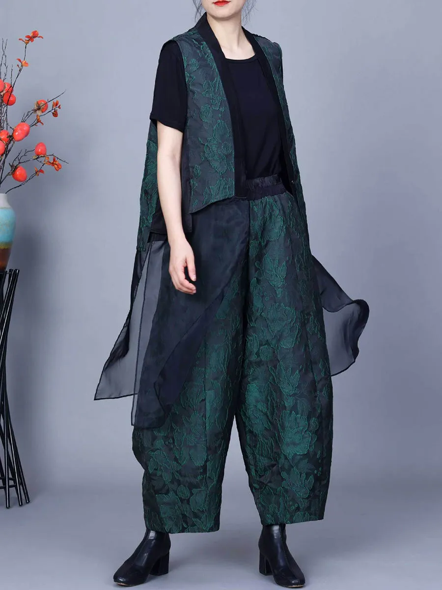 Women Vintage Flower Print Spring Loose Harem Pants PA1018