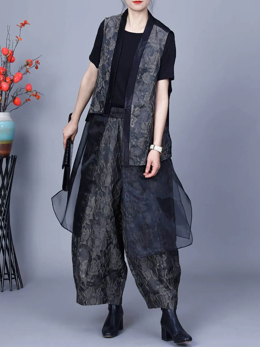 Women Vintage Flower Print Spring Loose Harem Pants PA1018