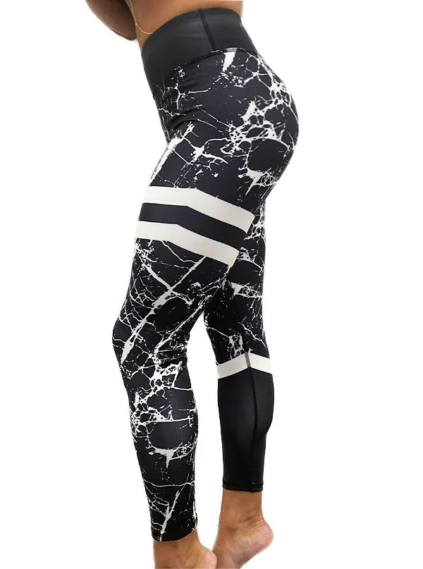 Women's Paint Splatter Stripe Leggings