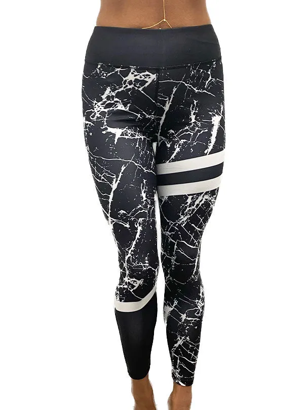 Women's Paint Splatter Stripe Leggings