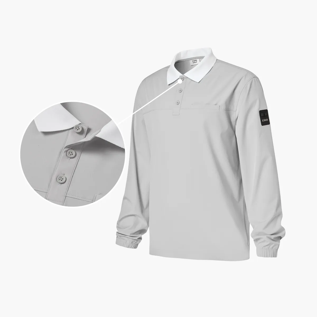 XEXYMIX  |Street Style Long Sleeves Plain Logo Polos