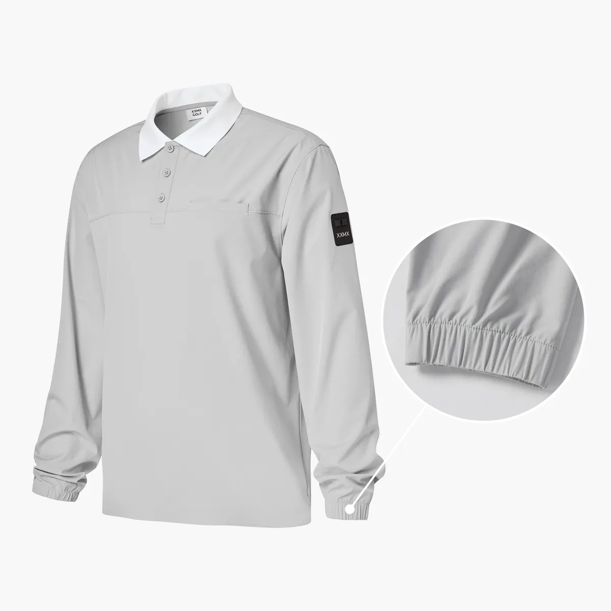 XEXYMIX  |Street Style Long Sleeves Plain Logo Polos