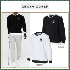 XEXYMIX  |Street Style Long Sleeves Plain Logo Sweatshirts