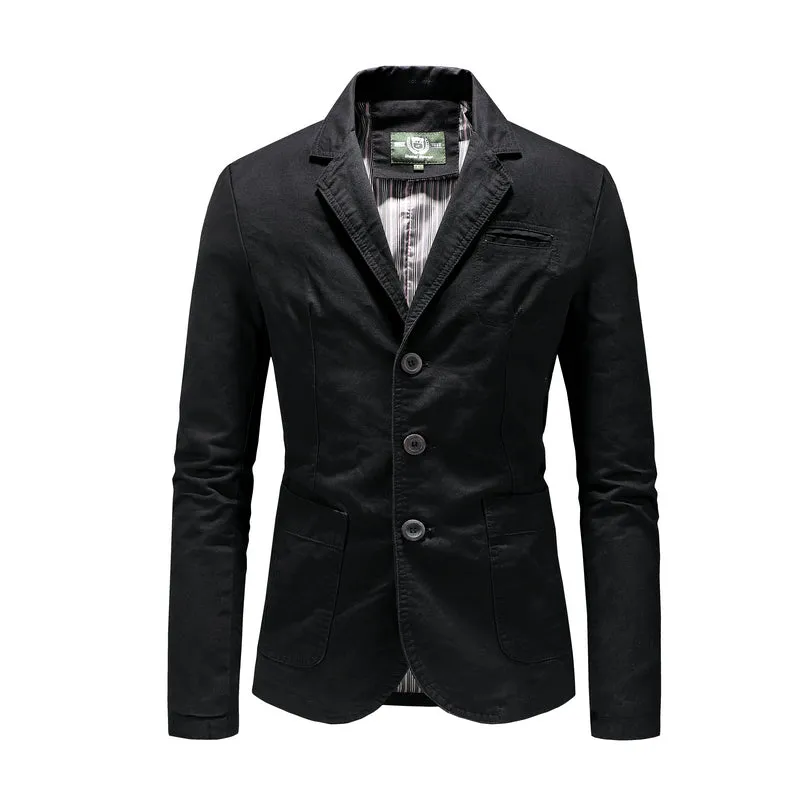 Xituodai New Men's Blazers Male Spring Autumn Pure Cotton Solid Casual Blazer Men Clothing Outerwear Suit Jacket Coat M-4XL BSZ3