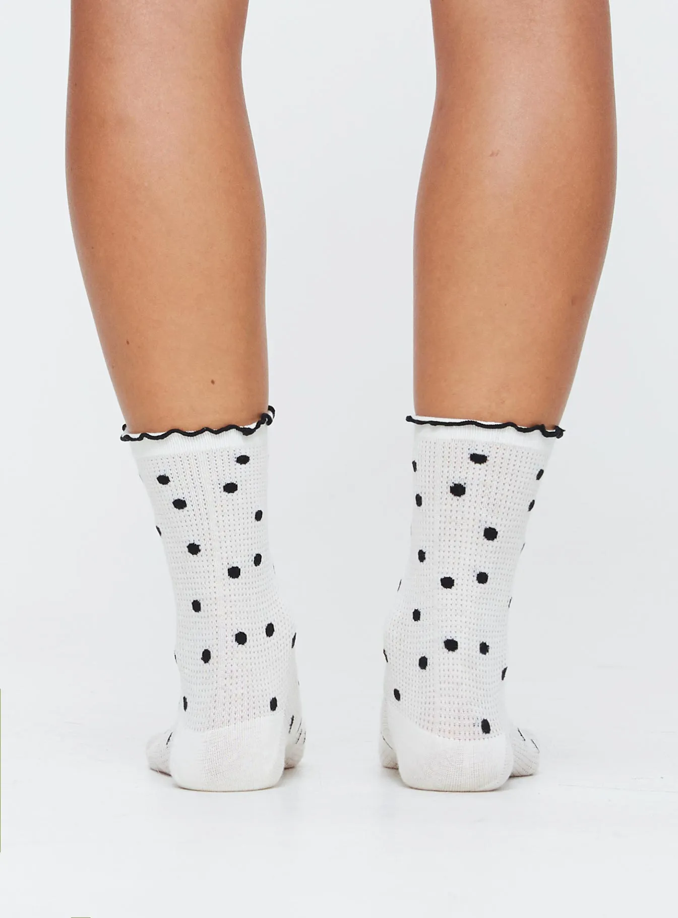 Yang Polka Dot Socks White