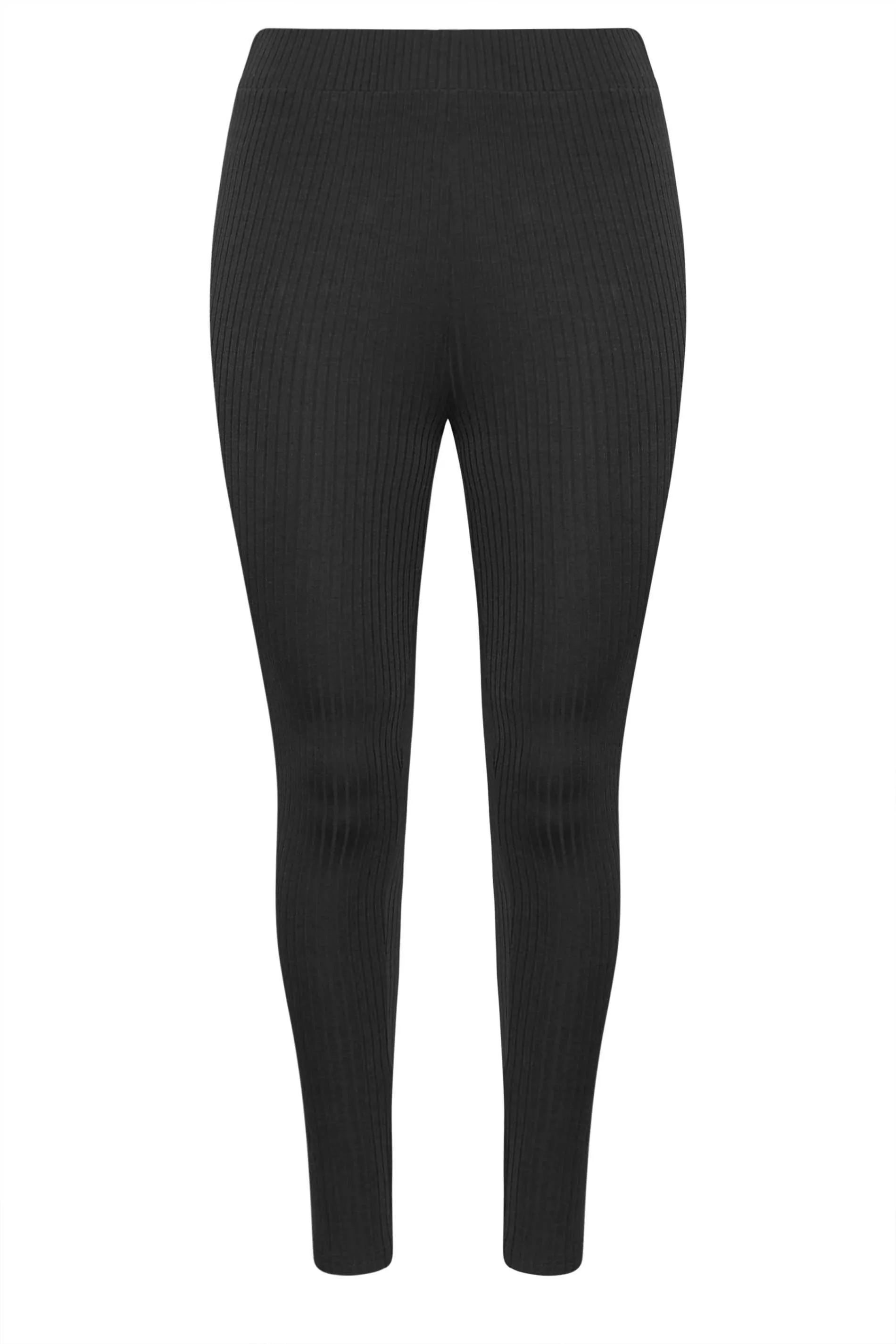 YOURS Curve Black Ribbed Leggings