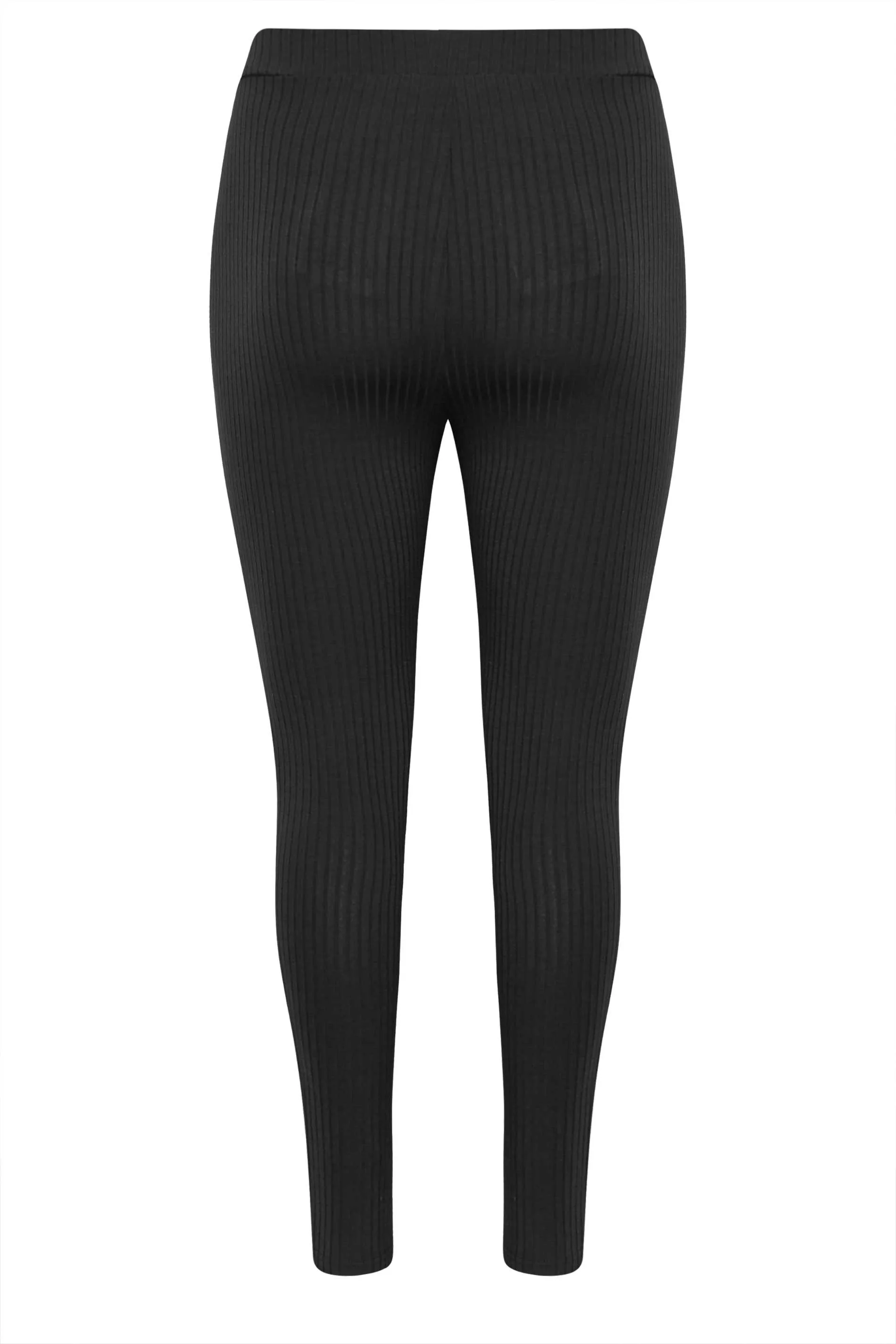 YOURS Curve Black Ribbed Leggings