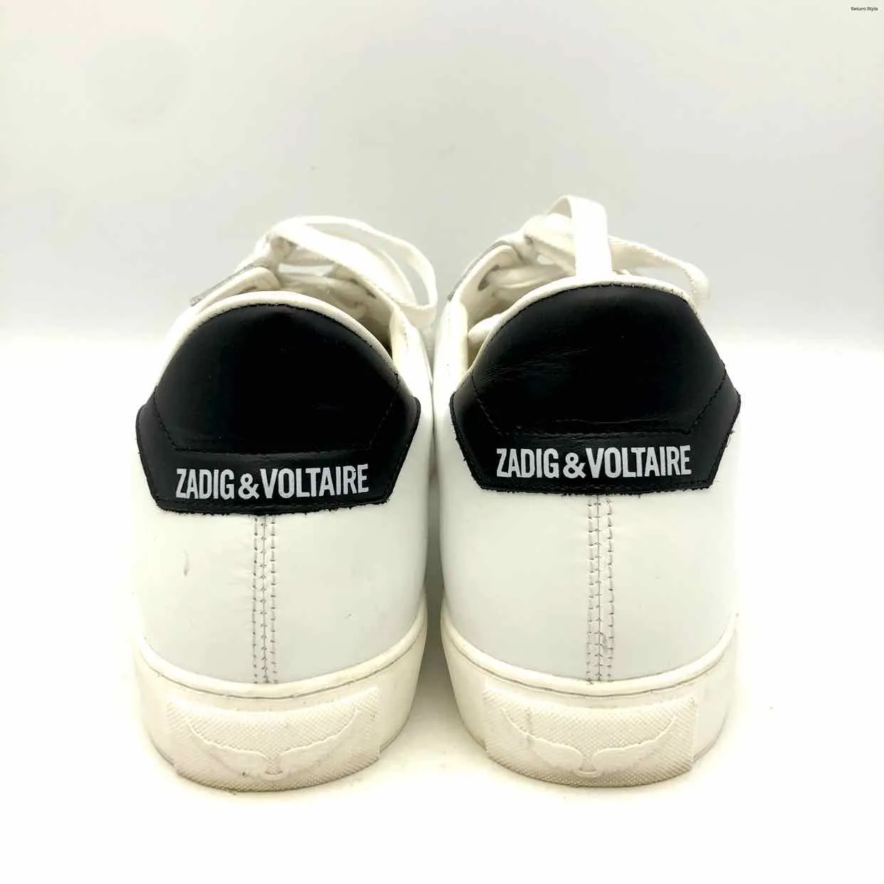 ZADIG & VOLTAIRE White Leather Sneaker Shoe Size 40 US: 9-1/2 Shoes