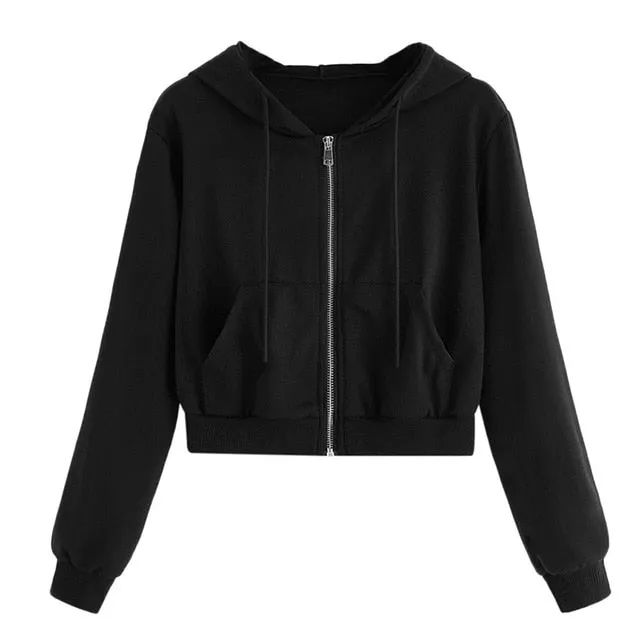 Zip-up autumn women's hoodies